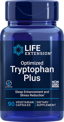 Optimized Tryptophan Plus, 90 Vegetarian Capsules , Brand_Life Extension Form_Vegetarian Capsules Size_90 Caps