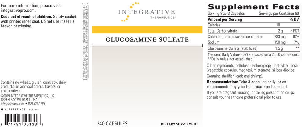 Glucosamine Sulfate, 240 Capsules