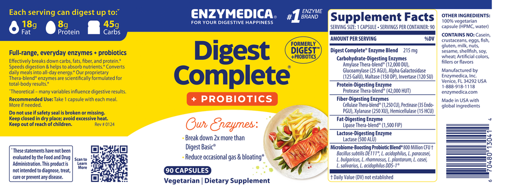 Digest Complete + Probiotics, 90 Capsules