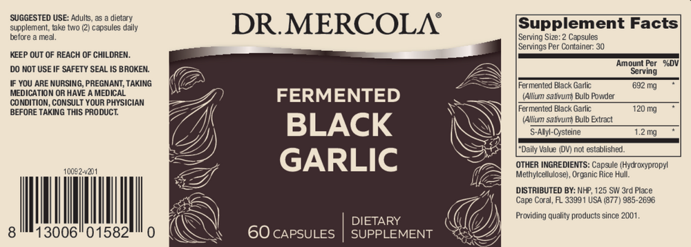 Fermented Black Garlic, 60 Capsules