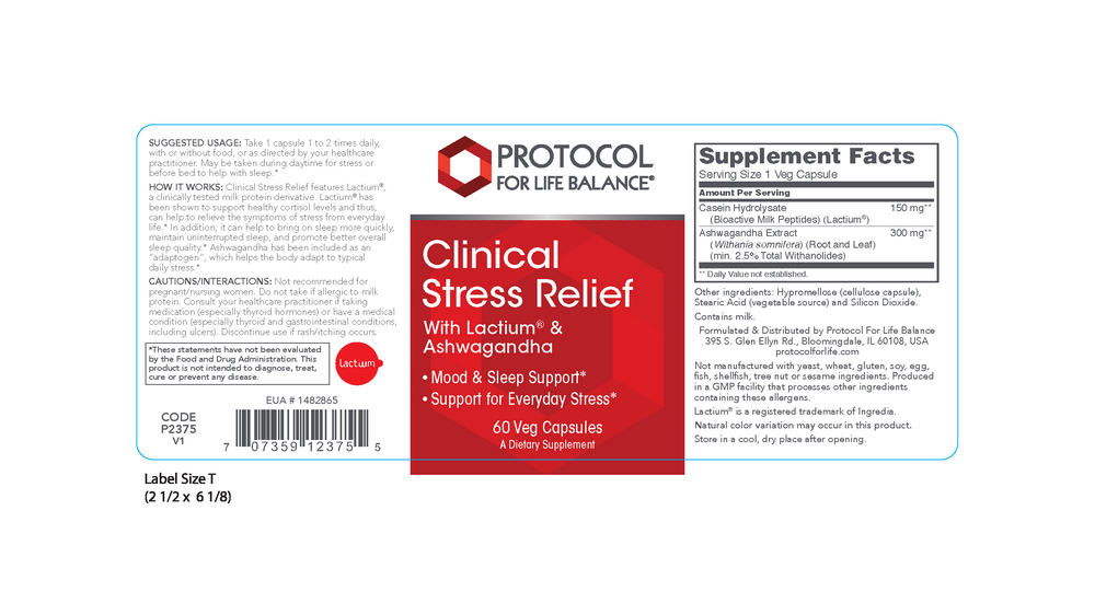 Clinical Stress Relief, 60 Capsules , Brand_Protocol for Life Balance capsules Form_Capsules Requires Consultation Size_60 Capsules