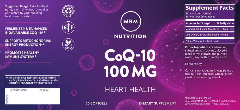 CoQ-10 100mg, 60 Softgels
