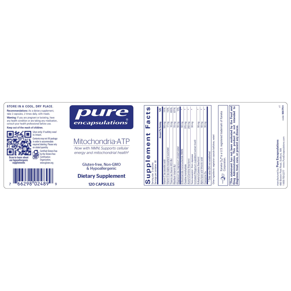 Mitochondria-ATP, 120 Capsules , Brand_Pure Encapsulations caps Emersons