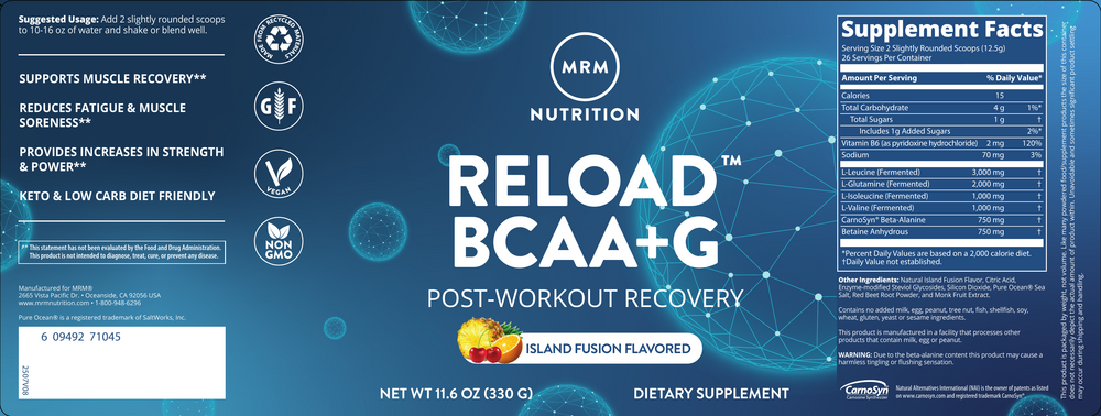 BCAA+G Reload - Island Fusion, 330 Grams