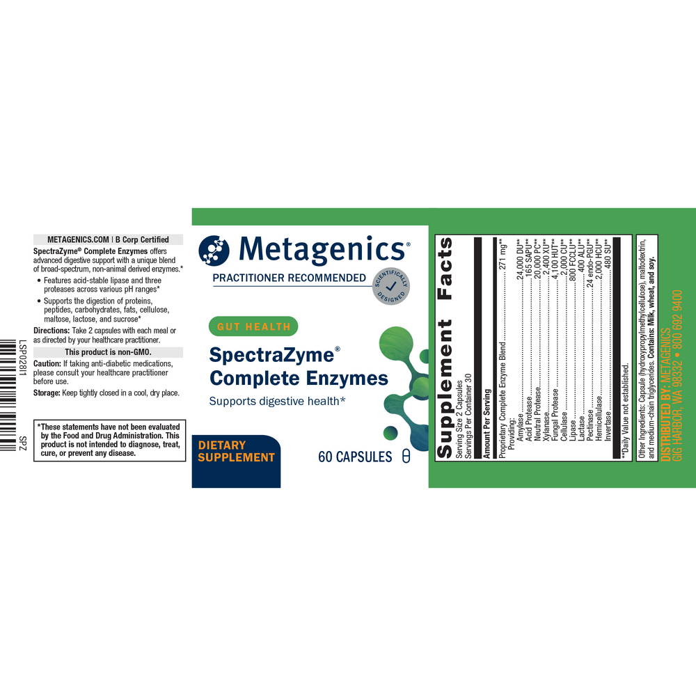 SpectraZyme® Complete, 60 Capsules , caps Emersons Emersons-Alt Form_Capsules