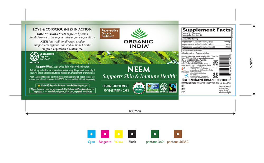 Neem, 90 capsules , Ayurveda Brand_Organic India Form_Capsules