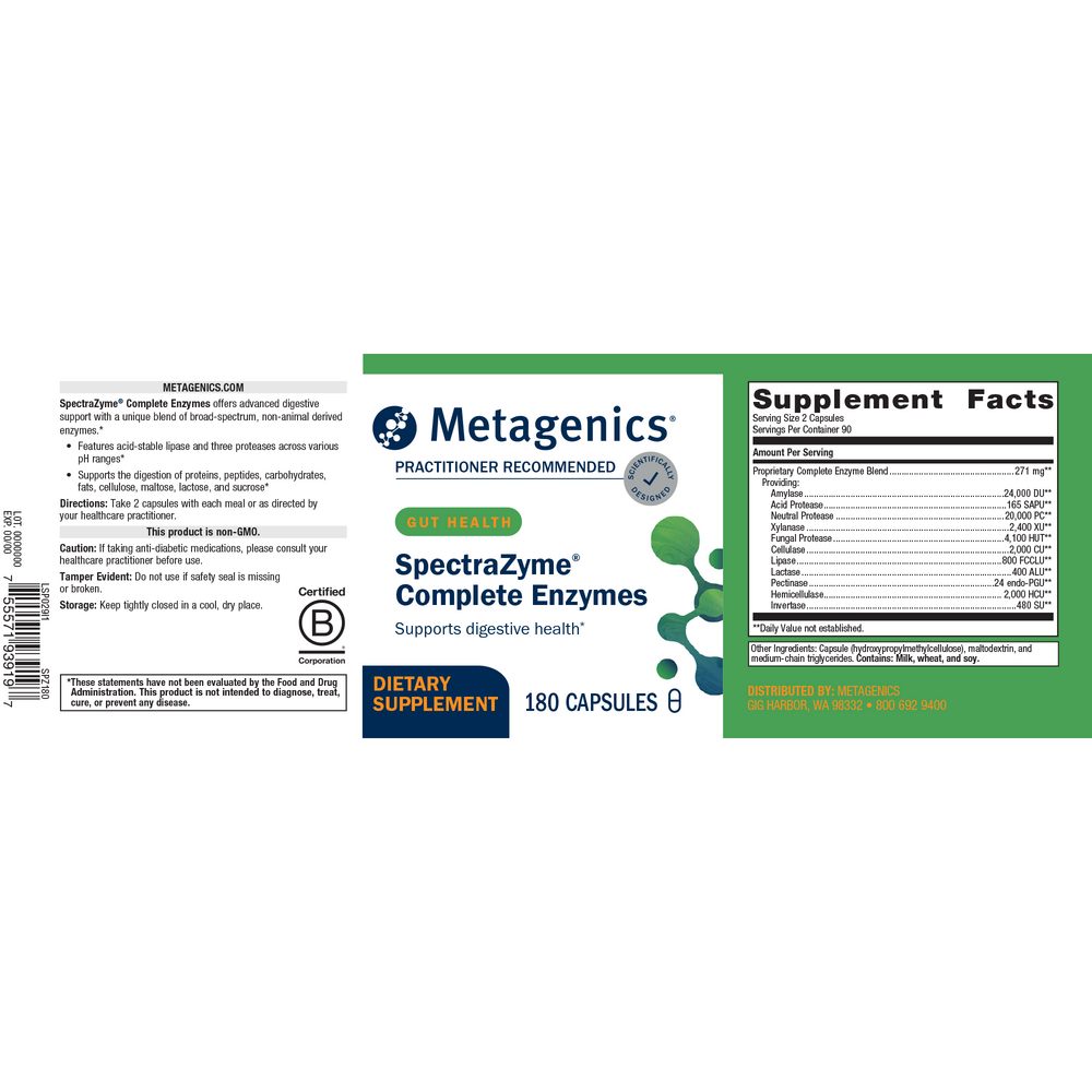 SpectraZyme® Complete, 180 Capsules , caps Emersons Emersons-Alt Form_Capsules