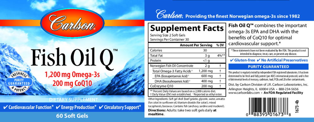 Fish Oil Q, 60 Softgels