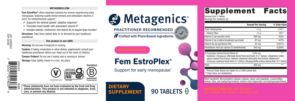 Fem EstroPlex®, 90 Tablets , Emersons Emersons-Alt Form_Tablets tabs