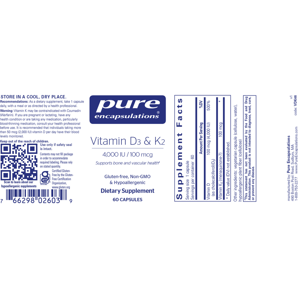 Vitamin D3 & K2, 60 Capsules , Brand_Pure Encapsulations Form_Capsules Requires Consultation Size_60 Capsules