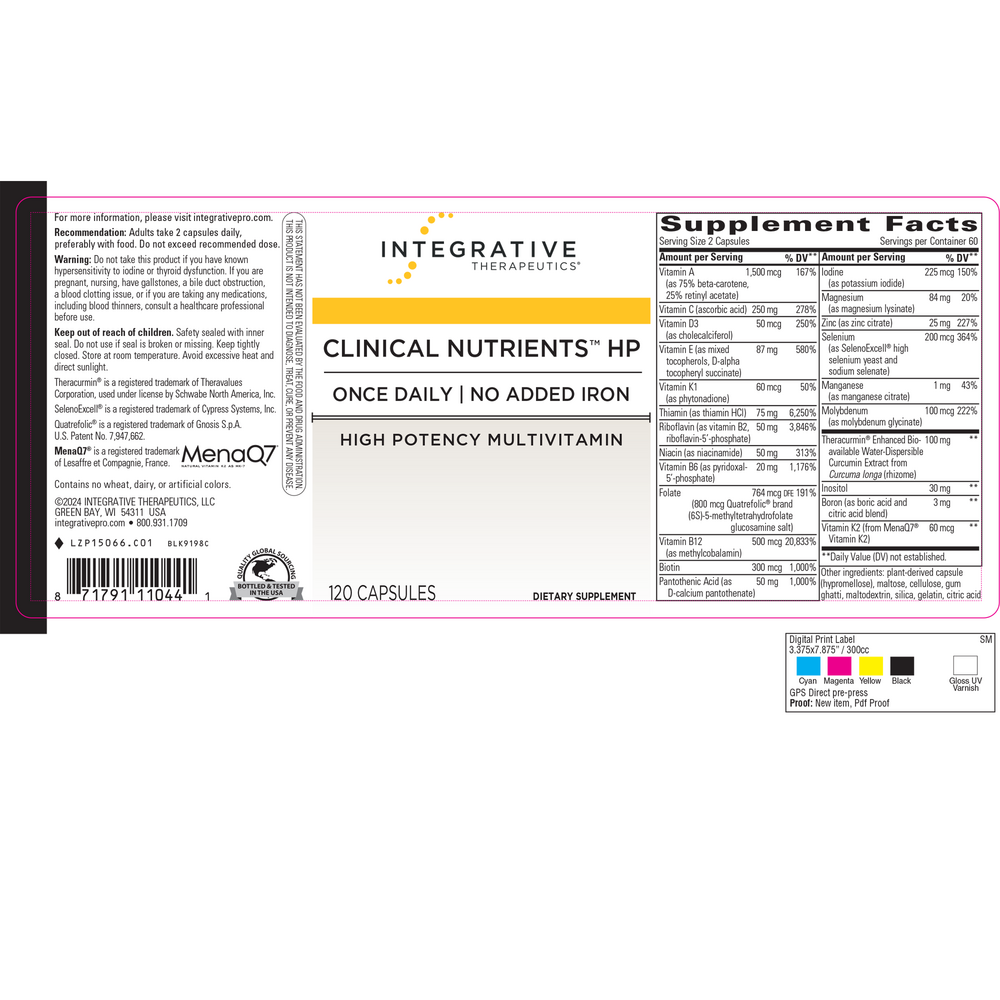 Clinical Nutrients™ HP, 120 Capsules