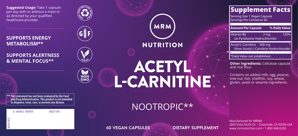 Acetyl L-Carnitine, 60 capsules