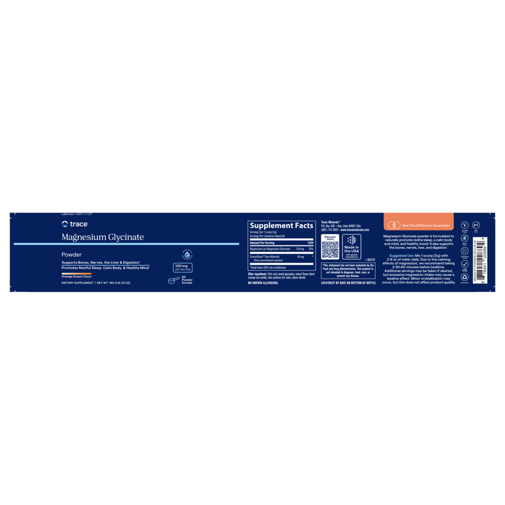 Magnesium Glycinate Powder Orange, 180 g Powder