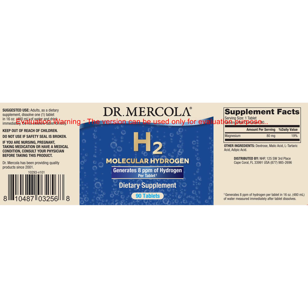 H2 Molecular Hydrogen, 30 Tablets