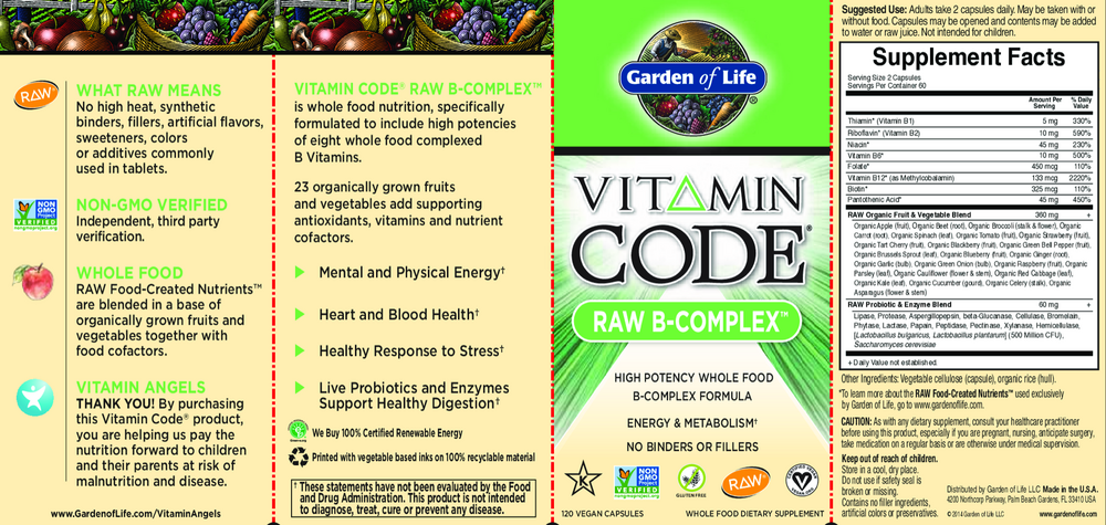 Vitamin Code Raw B-Complex, 120 Vegan Capsules
