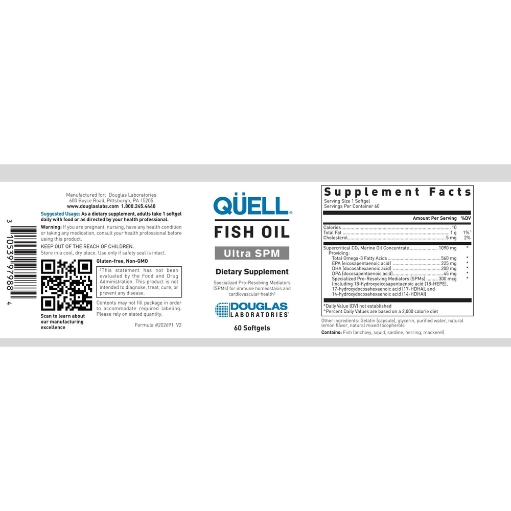 QÜELL® Fish Oil Ultra SPM, 60 Softgels