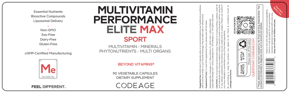 Multivitamin Performance Elite Max, 90 Capsules