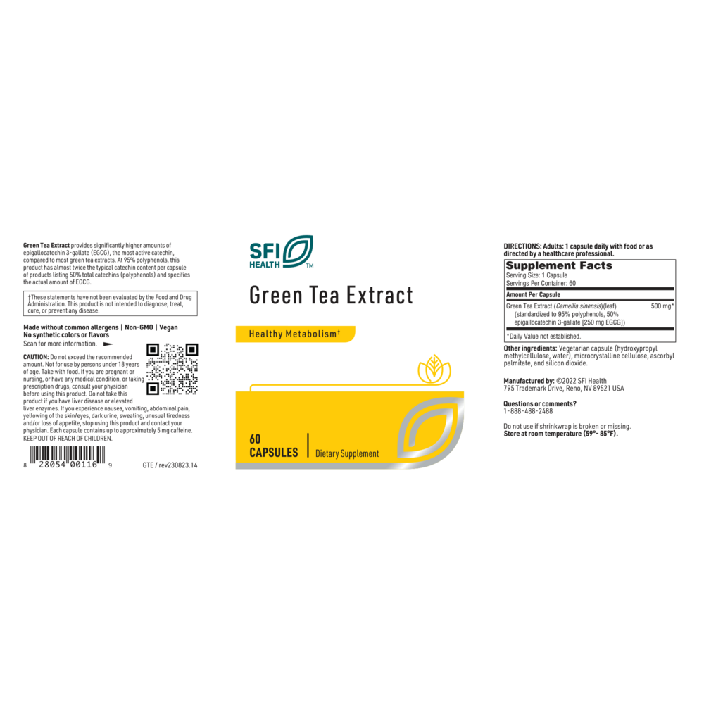 Green Tea Extract, 60 Capsules