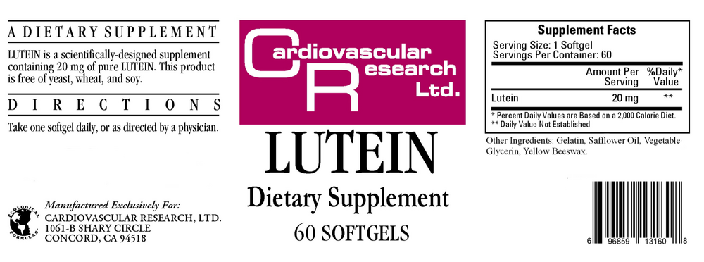 Lutein 20mg, 60 Softgels