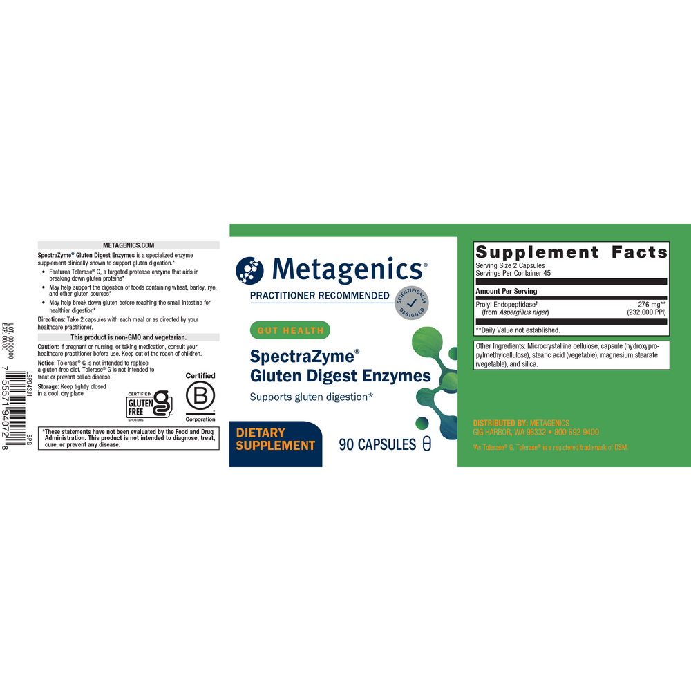 SpectraZyme® Gluten Digest, 90 Capsules , caps Emersons Emersons-Alt Form_Capsules