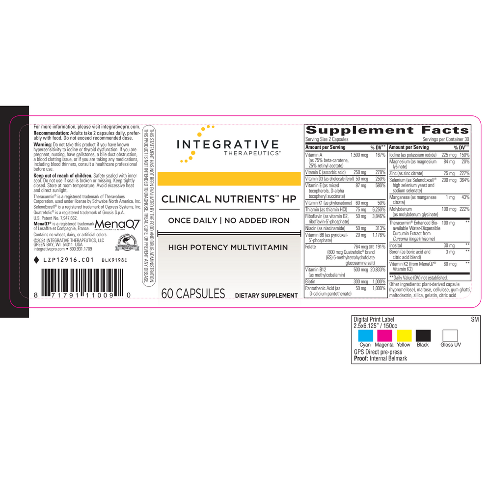 Clinical Nutrients™ HP, 60 Capsules