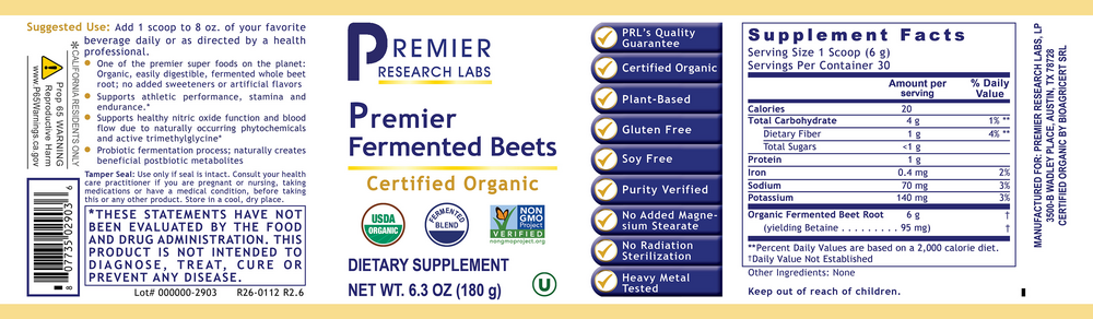 Premier Fermented Beets, 180 Grams , Brand_Premier Research Labs Form_Powder powder Requires Consultation Size_180 Grams