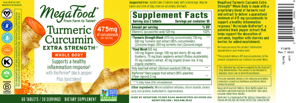 Turmeric Curcumin Extra Strength - Whole Body, 60 Tablets