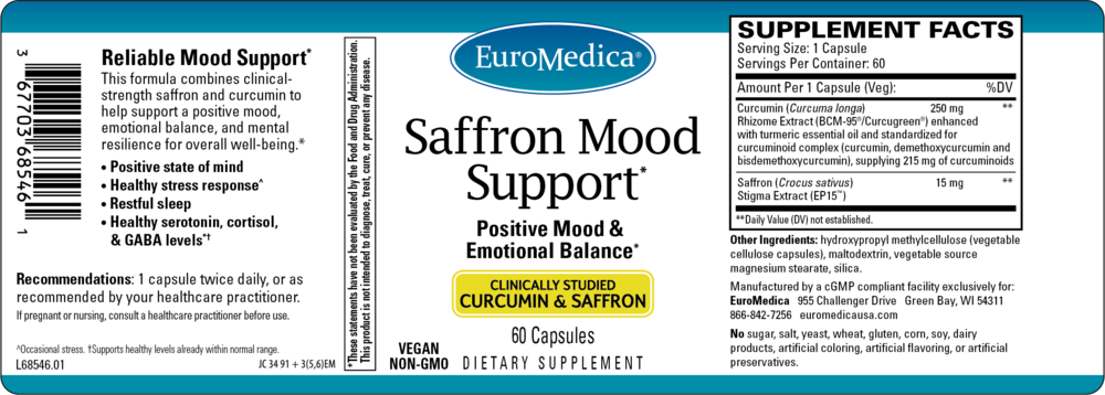 Saffron Mood Support, 60 Capsules