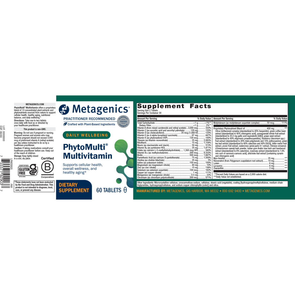 PhytoMulti® (Iron Free), 60 Tablets , Emersons Form_Tablets tabs