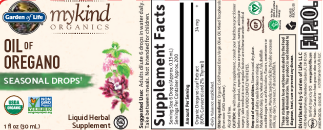 mykind Organics Herbal Oil of Oregano, 30 mL