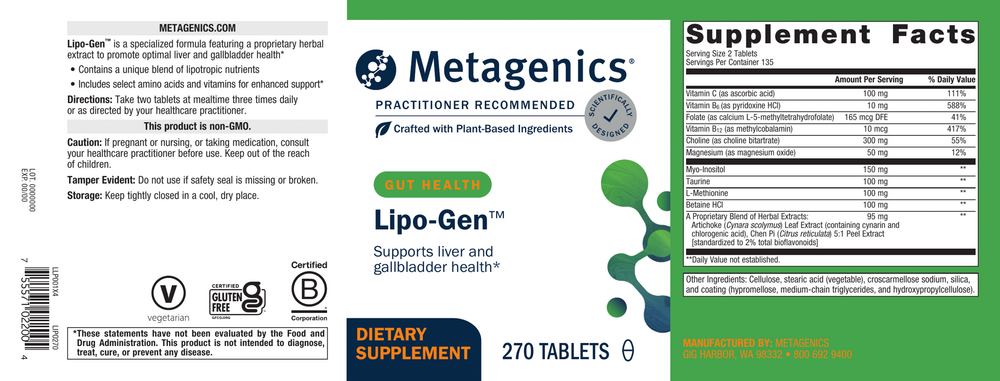 Lipo-Gen™, 270 Tablets , Emersons Emersons-Alt Form_Tablets tabs