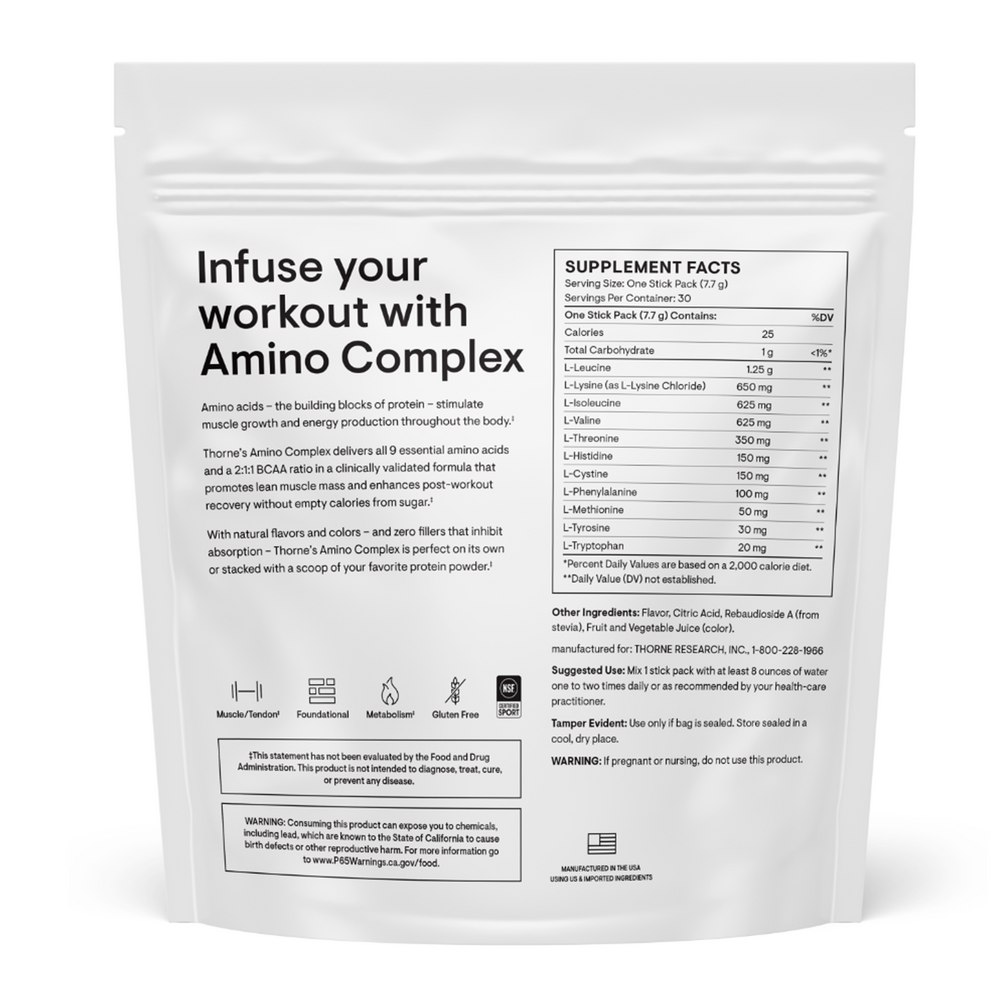 Amino Complex Berry Flavored, 30 Packets , Brand_Thorne Research Form_Packets Size_30 Packets
