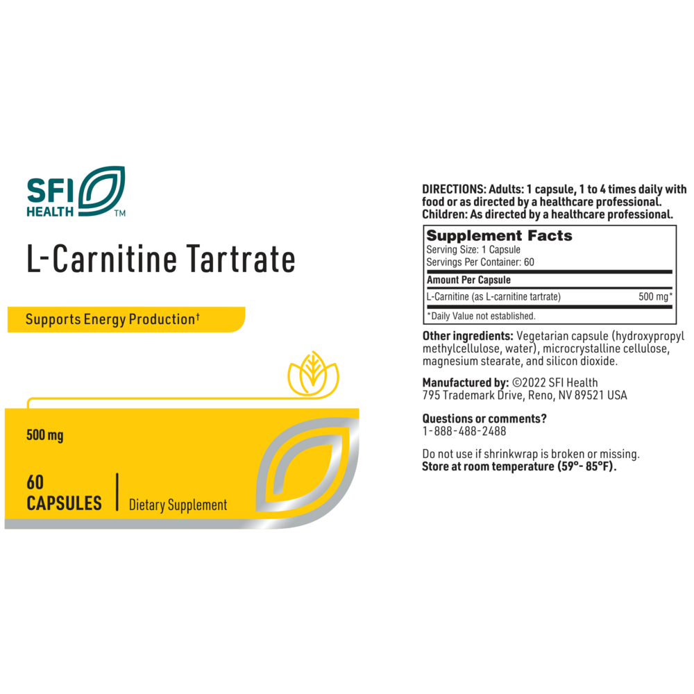 L-Carnitine Tartrate, 60 Capsules