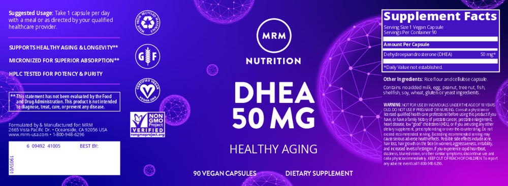 DHEA 50mg, 90 capsules