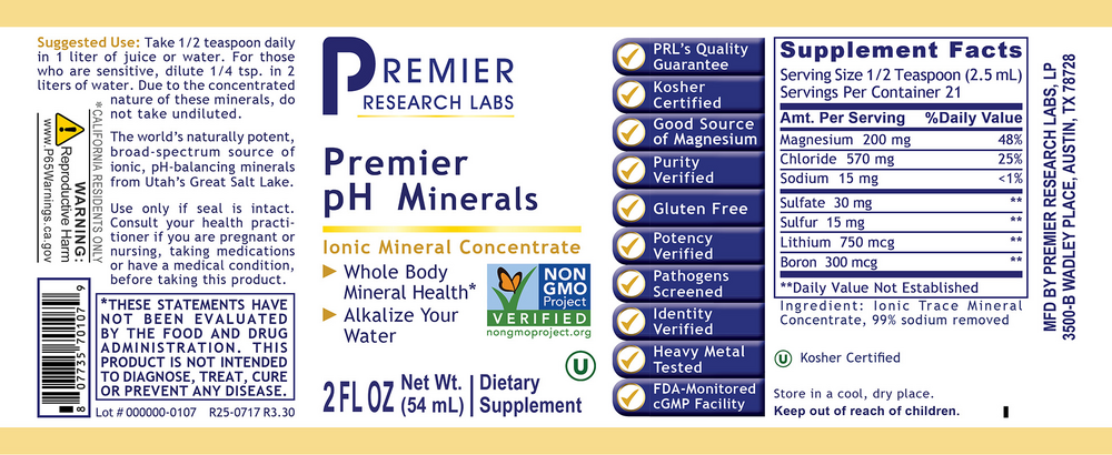 Premier pH Minerals, 54 Milliliters , Brand_Premier Research Labs Form_Liquid liquid Requires Consultation Size_54 Milliliters