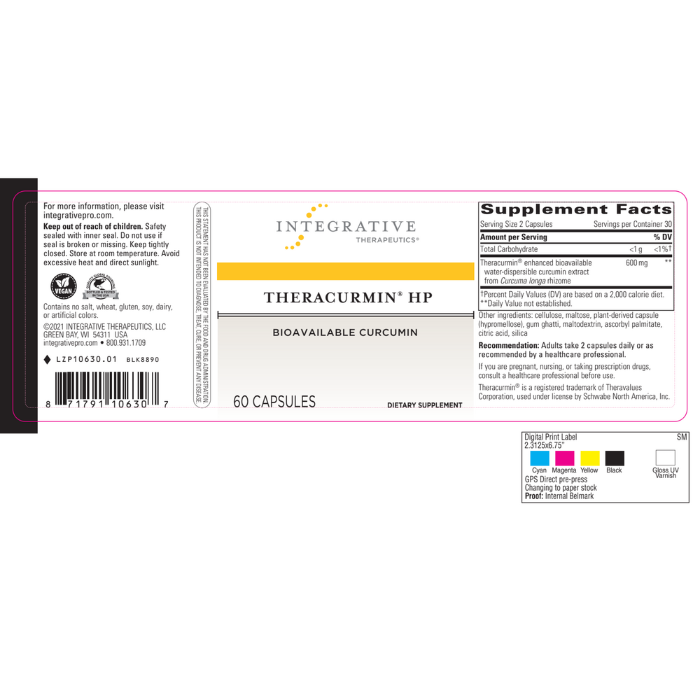 Theracurmin® HP Bioavailable Curcumin, 60 Vegetarian Capsules