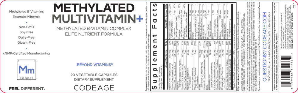 Methylated Multivitamin+, 90 Capsules
