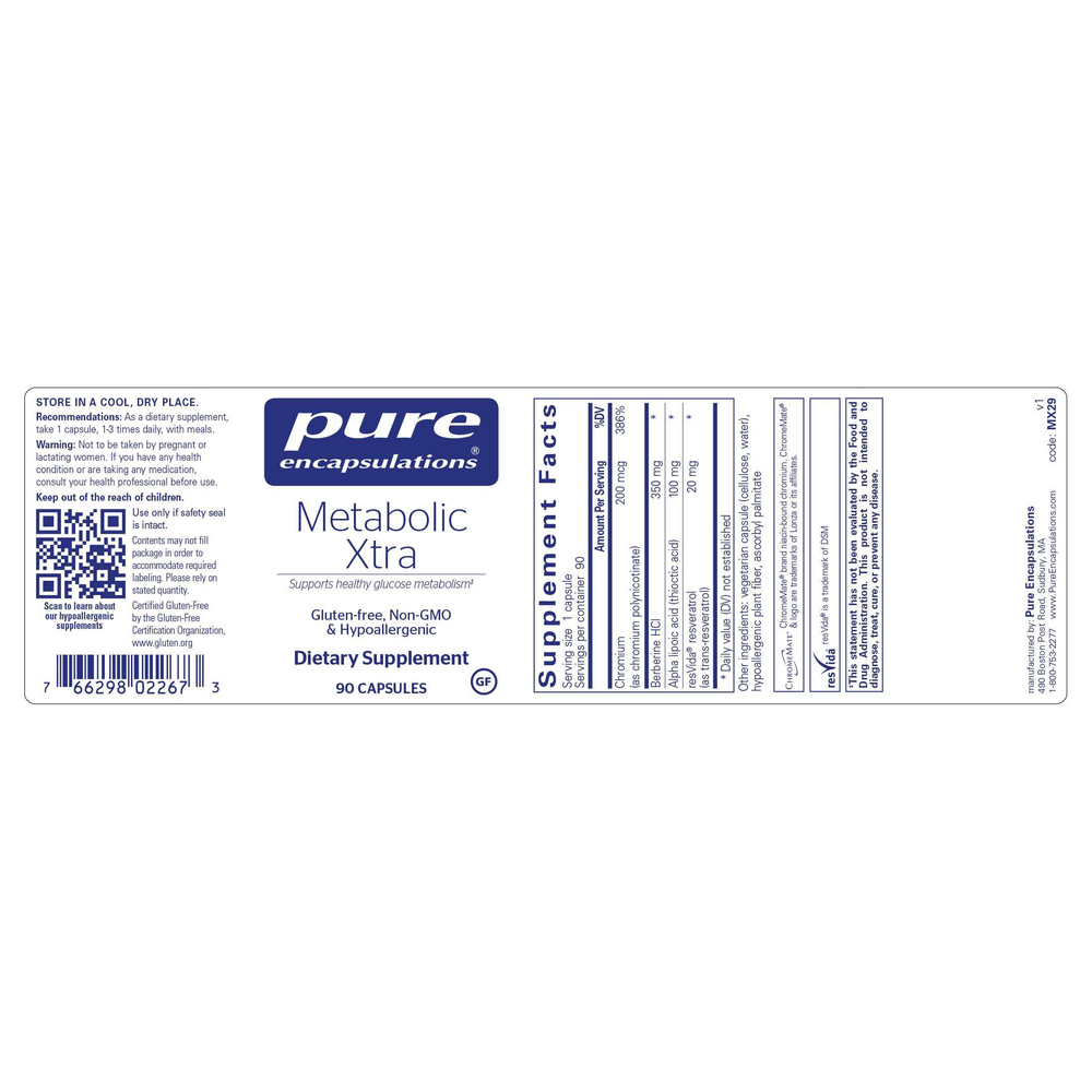 Metabolic Xtra, 90 Capsules , Brand_Pure Encapsulations caps Emersons