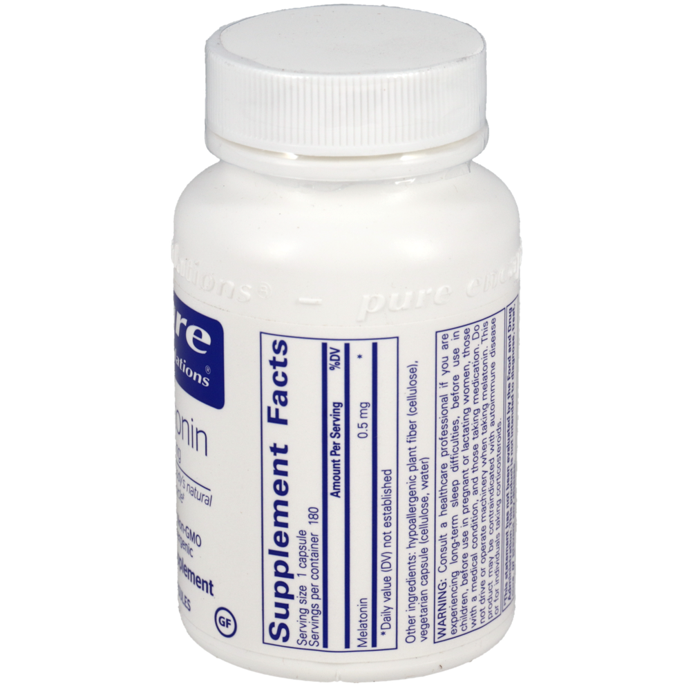 Melatonin, 0.5 mg, 180 Capsules , Brand_Pure Encapsulations caps Emersons