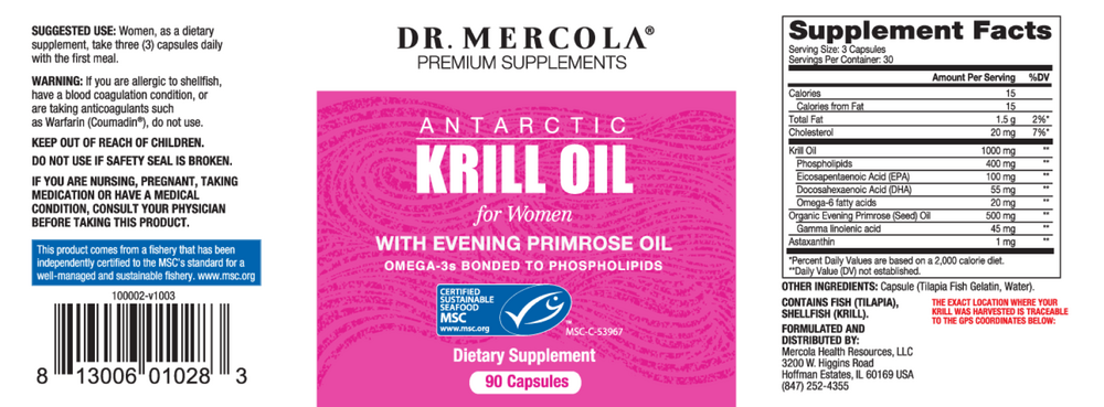 Krill Oil for Women with EPO, 90 Capsules