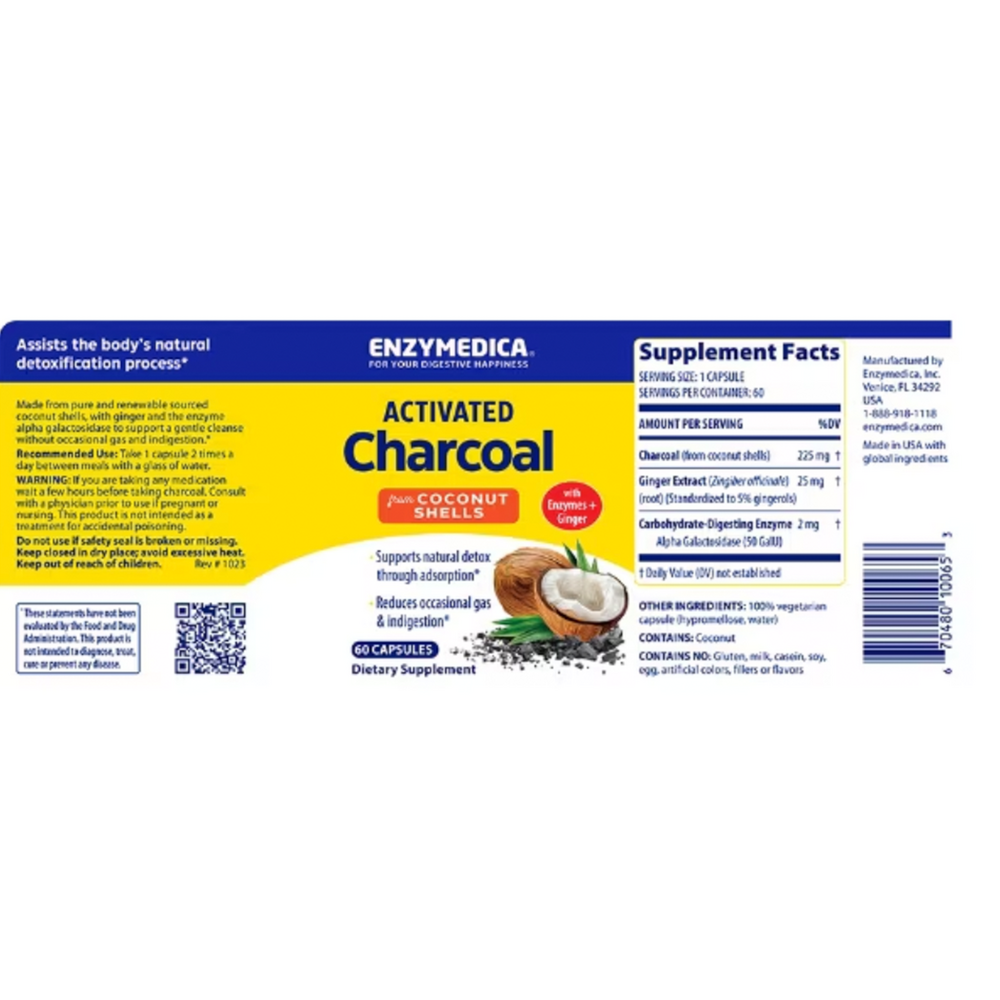 Activated Charcoal, 60 Capsules