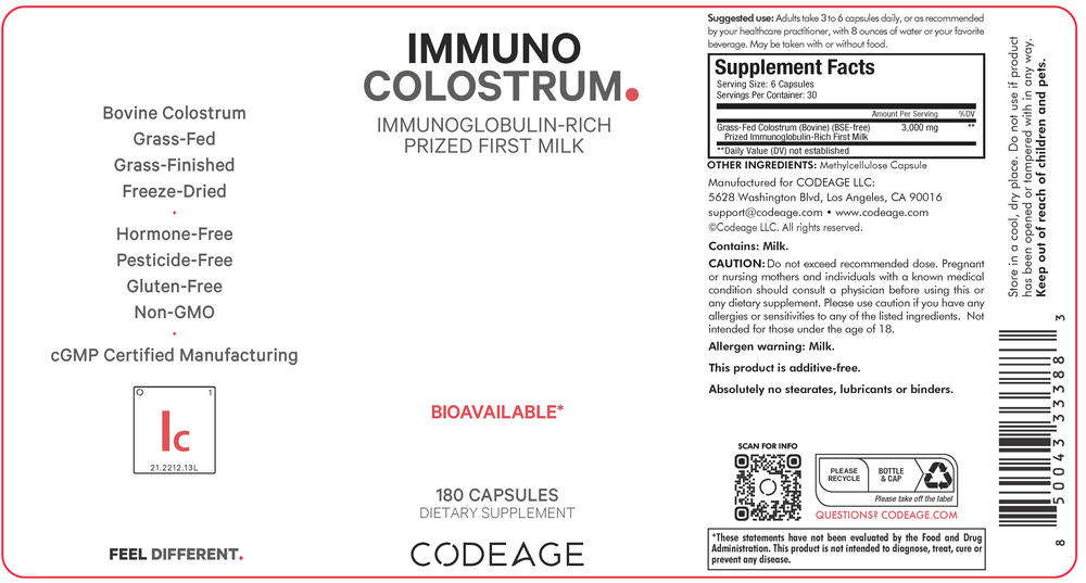 Immuno Colostrum, 180 Capsules