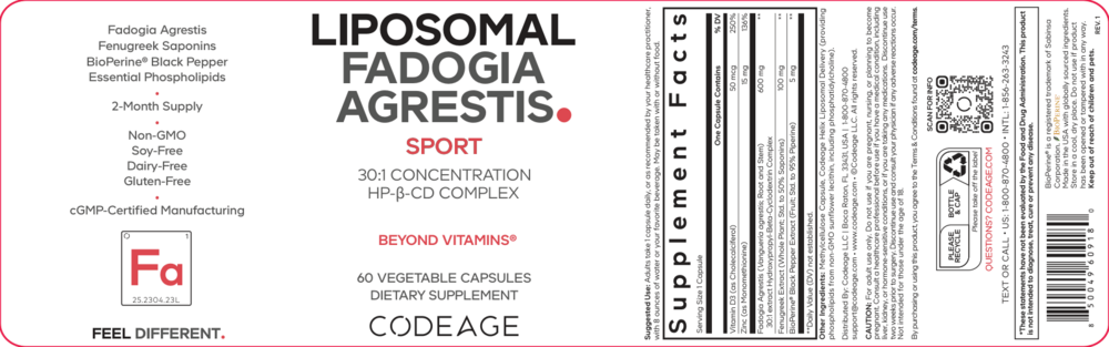 Liposomal Fadogia Agrestis+, 60 Capsules