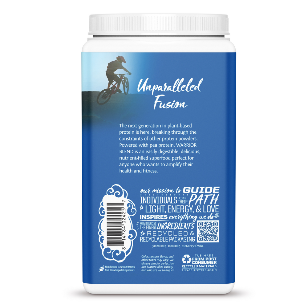 Organic Plant-Based Warrior Blend Protein, 25 g of Protein per Serving with 6 g of BCAAs and MCTs, Chocolate Flavor, 1.65 Lb (750 g) Powder , Brand_Sunwarrior Flavor_Chocolate Form_Powder Potency_16 g Size_750 g