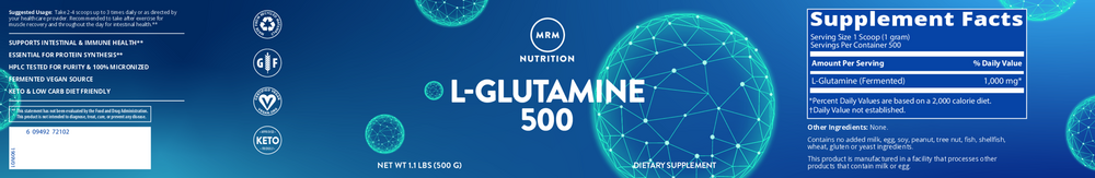 L-Glutamine Powder, 500 Grams