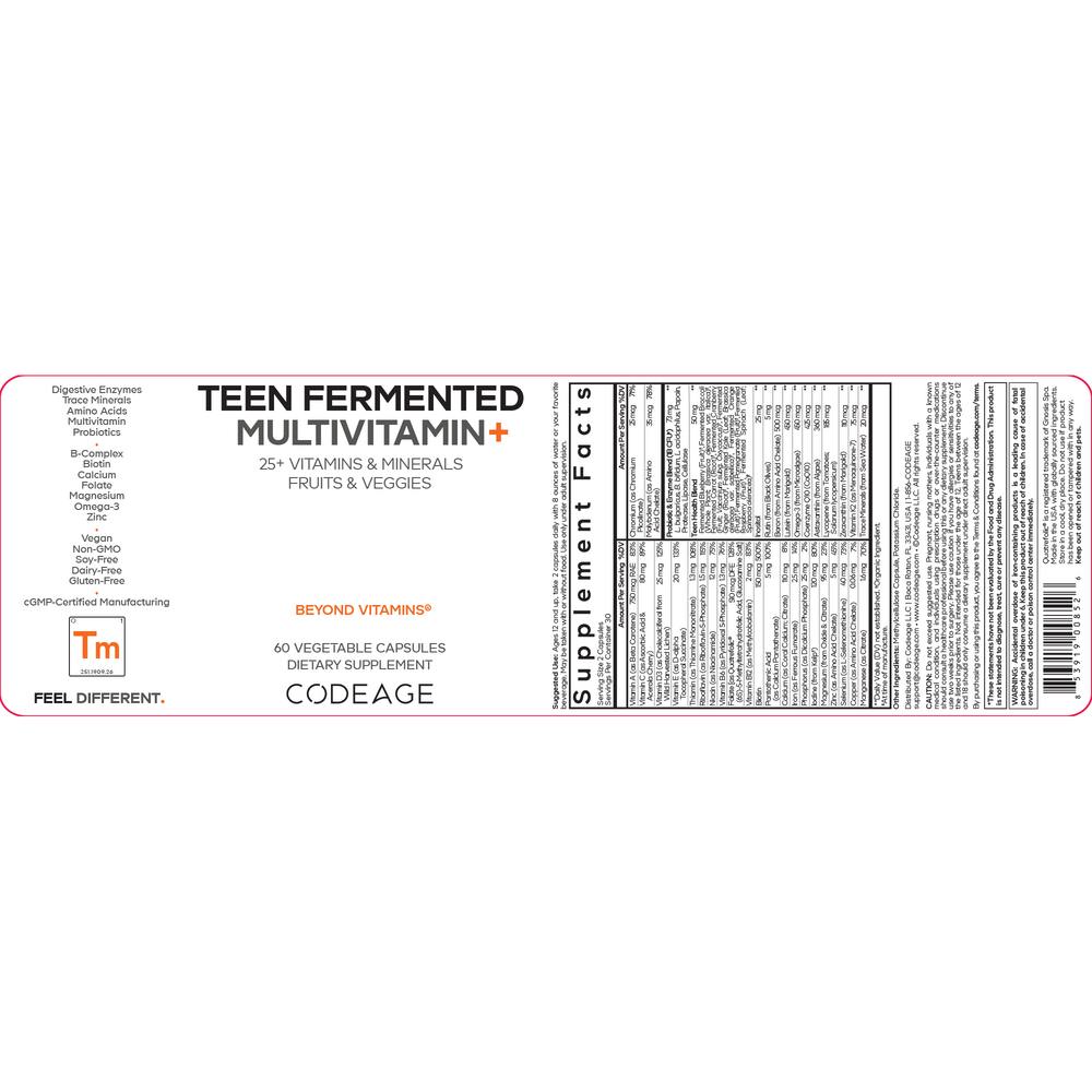 Teens Fermented Multivitamin, 60 Capsules