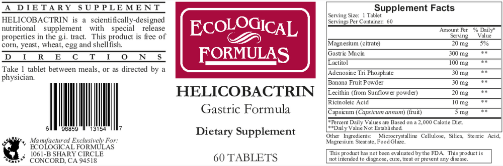 Helicobactrin (Gastric Formula), 60 Tablets