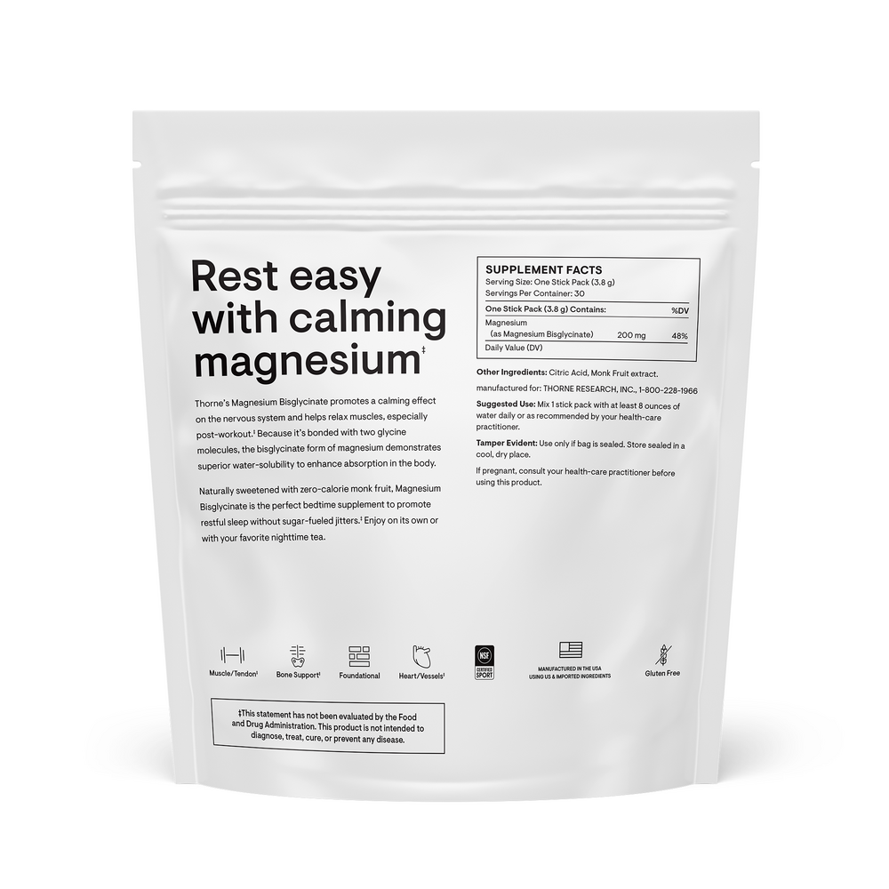 Magnesium Bisglycinate, 30 Packets , Brand_Thorne Research Form_Packets Size_30 Packets
