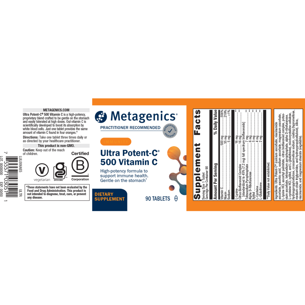Ultra Potent-C® 500, 500 mg, 90 Tablets , Emersons Emersons-Alt Form_Tablets tabs