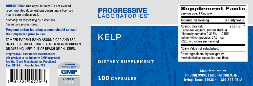 Kelp 100mg, 100 Capsules , Brand_Progressive Labs capsules Form_Capsules Requires Consultation Size_100 Capsules